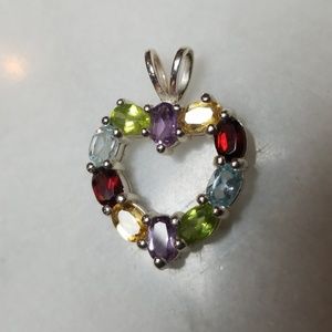 Sterling multi colored stone pendant